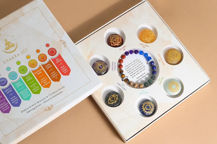 YoTreasure Chakra Stretch Bracelet 7 Spiritual Energy Crystals Gift Box Set in Sterling Silver Bracelets YoTreasure Chakra Stretch Bracelet 7 Spiritual Energy Crystals Gift Box Set in Sterling Silver Bracelets