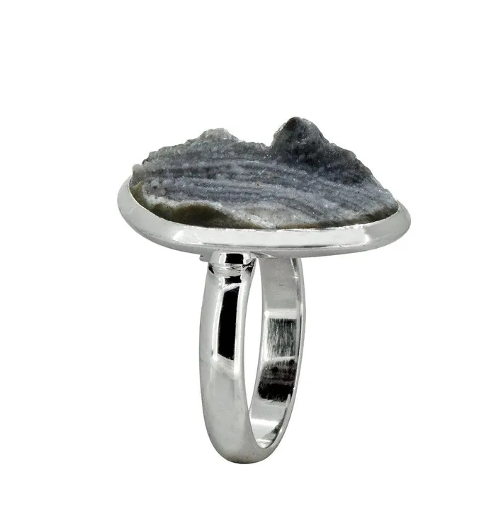 YoTreasure Desert Druzy Solid 925 Sterling Silver Ring Jewelry Rings