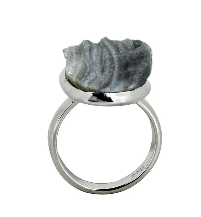 YoTreasure Desert Druzy Solid 925 Sterling Silver Ring Jewelry Rings