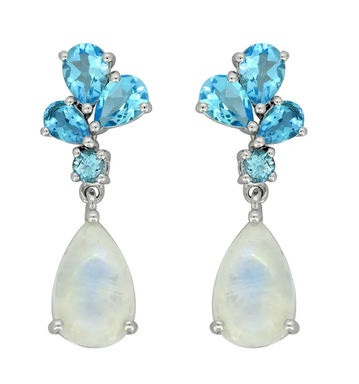 YoTreasure Earrings 1415 ct Moonstone Swiss Blue Topaz Solid 925 Sterling Silver Drop Earrings Jewelry YoTreasure Earrings 1415 ct Moonstone Swiss Blue Topaz Solid 925 Sterling Silver Drop Earrings Jewelry