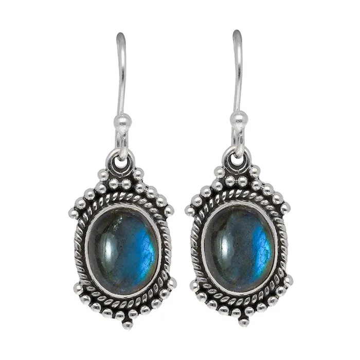 YoTreasure Earrings Labradorite Solid 925 Sterling Silver Dangle Earrings Gemstone Jewelry YoTreasure Earrings Labradorite Solid 925 Sterling Silver Dangle Earrings Gemstone Jewelry