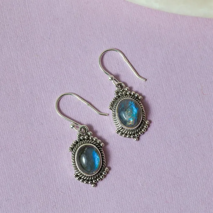 YoTreasure Earrings Labradorite Solid 925 Sterling Silver Dangle Earrings Gemstone Jewelry YoTreasure Earrings Labradorite Solid 925 Sterling Silver Dangle Earrings Gemstone Jewelry