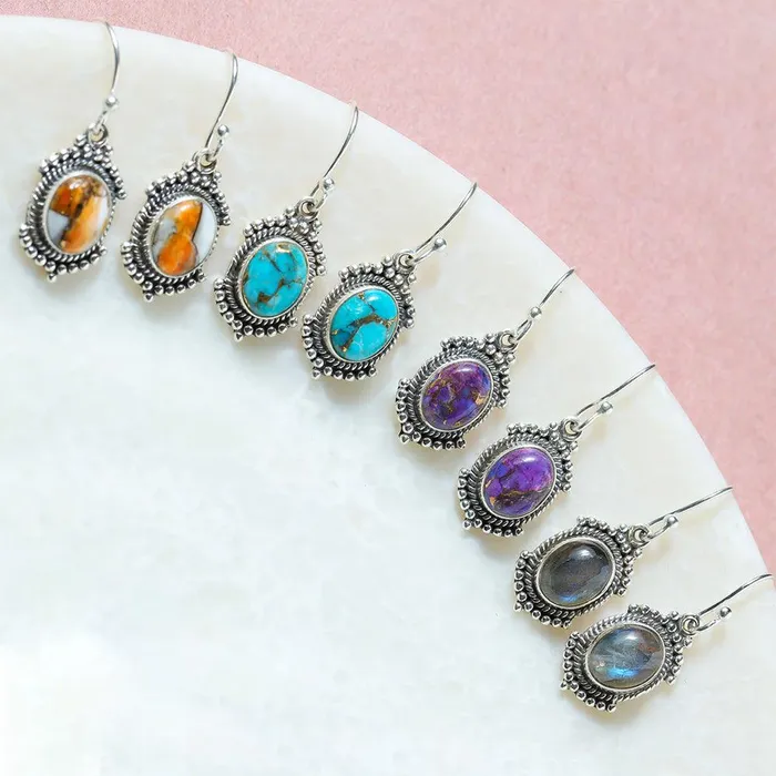 YoTreasure Earrings Labradorite Solid 925 Sterling Silver Dangle Earrings Gemstone Jewelry YoTreasure Earrings Labradorite Solid 925 Sterling Silver Dangle Earrings Gemstone Jewelry