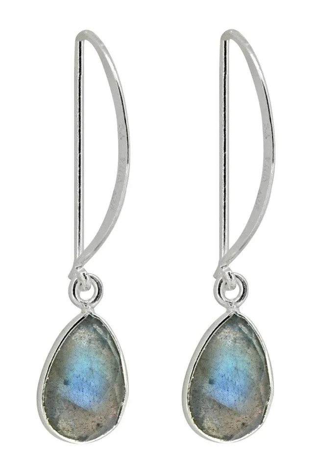 YoTreasure Labradorite Solid 925 Sterling Silver Dangle Earrings Earrings