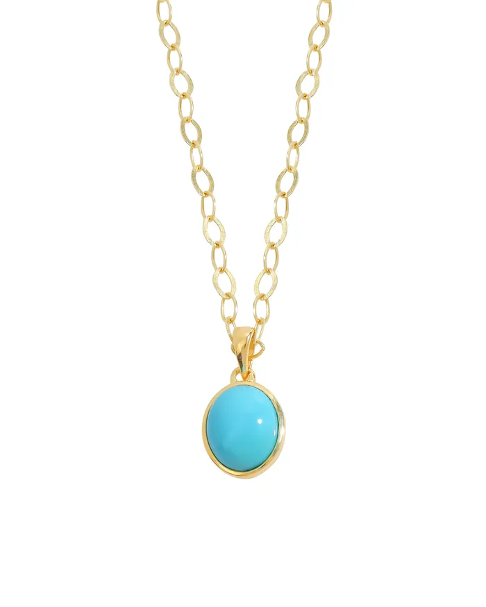 YoTreasure Necklaces Arizona Turquoise Solid 14K Gold Plated Over 925 Sterling Silver Pendant Necklace YoTreasure Necklaces Arizona Turquoise Solid 14K Gold Plated Over 925 Sterling Silver Pendant Necklace