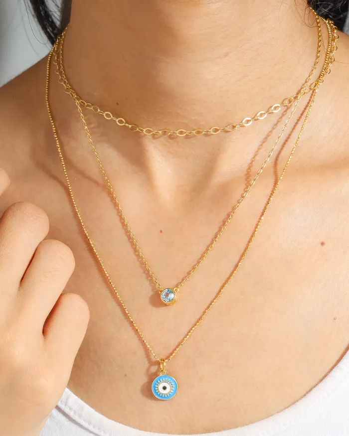 YoTreasure Necklaces Blue Enamel Evil Eye Pendant Necklace Solid 14K Gold Plated Over 925 Sterling Silver Jewelry YoTreasure Necklaces Blue Enamel Evil Eye Pendant Necklace Solid 14K Gold Plated Over 925 Sterling Silver Jewelry