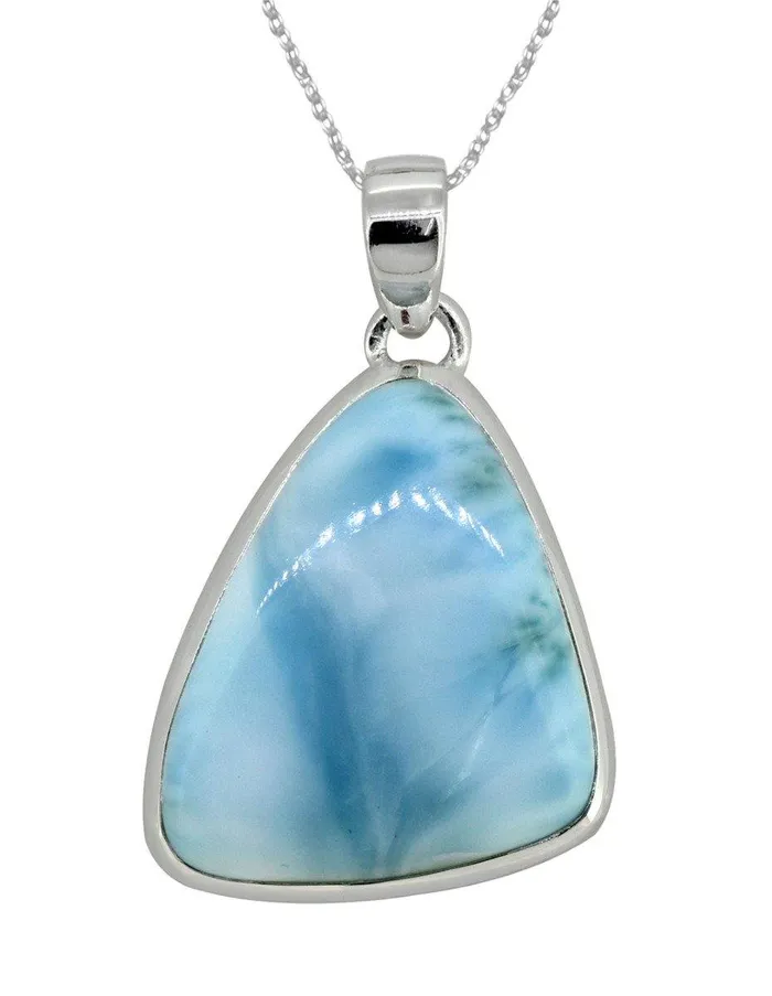 YoTreasure Necklaces Natural Larimar Solid 925 Sterling Silver Pendant Silver Jewelry 1 34 YoTreasure Necklaces Natural Larimar Solid 925 Sterling Silver Pendant Silver Jewelry 1 34