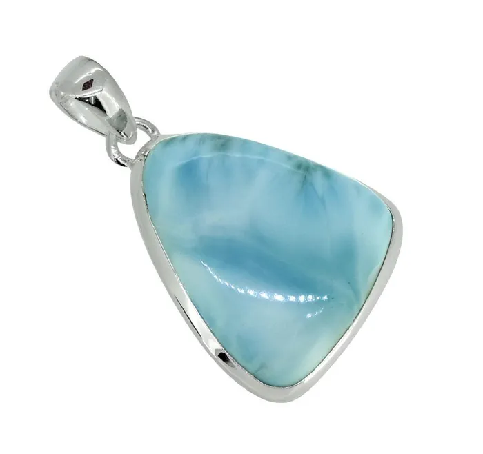 YoTreasure Necklaces Natural Larimar Solid 925 Sterling Silver Pendant Silver Jewelry 1 34