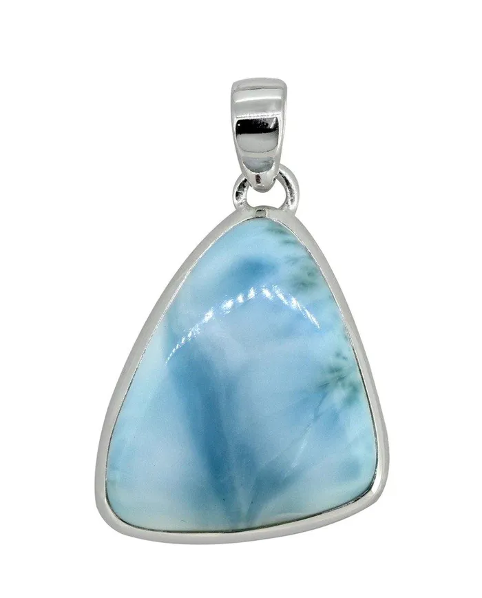 YoTreasure Necklaces Natural Larimar Solid 925 Sterling Silver Pendant Silver Jewelry 1 34