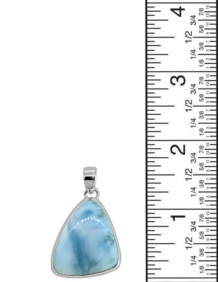 YoTreasure Necklaces Natural Larimar Solid 925 Sterling Silver Pendant Silver Jewelry 1 34