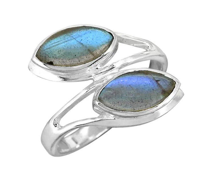 YoTreasure Rings Labradorite Solid 925 Sterling Silver Leaf Design Ring Genuine Gemstone Jewelry YoTreasure Rings Labradorite Solid 925 Sterling Silver Leaf Design Ring Genuine Gemstone Jewelry