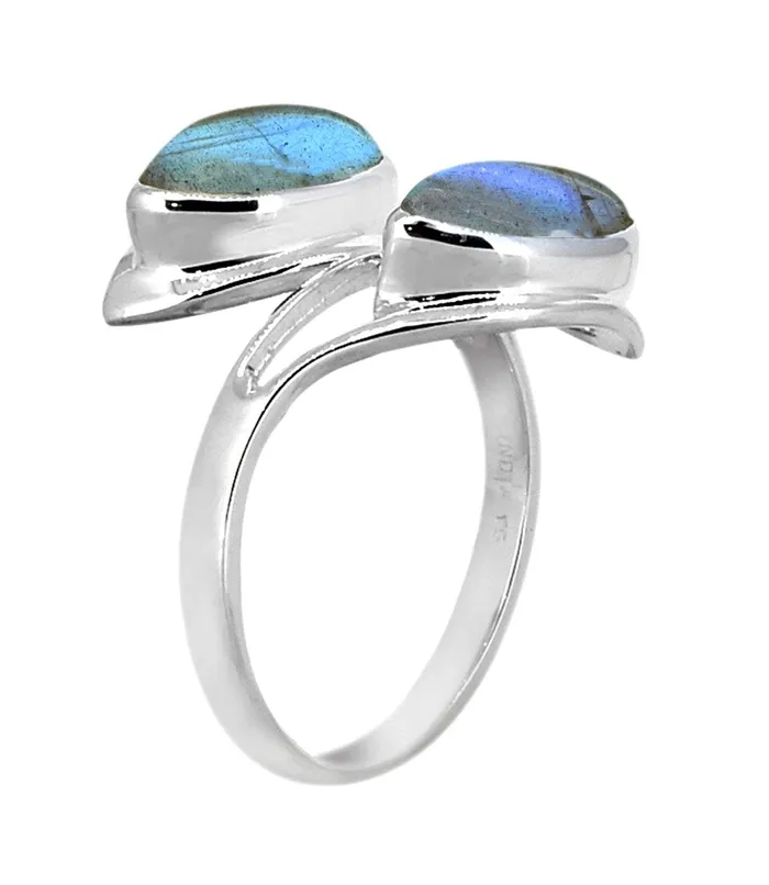 YoTreasure Rings Labradorite Solid 925 Sterling Silver Leaf Design Ring Genuine Gemstone Jewelry YoTreasure Rings Labradorite Solid 925 Sterling Silver Leaf Design Ring Genuine Gemstone Jewelry