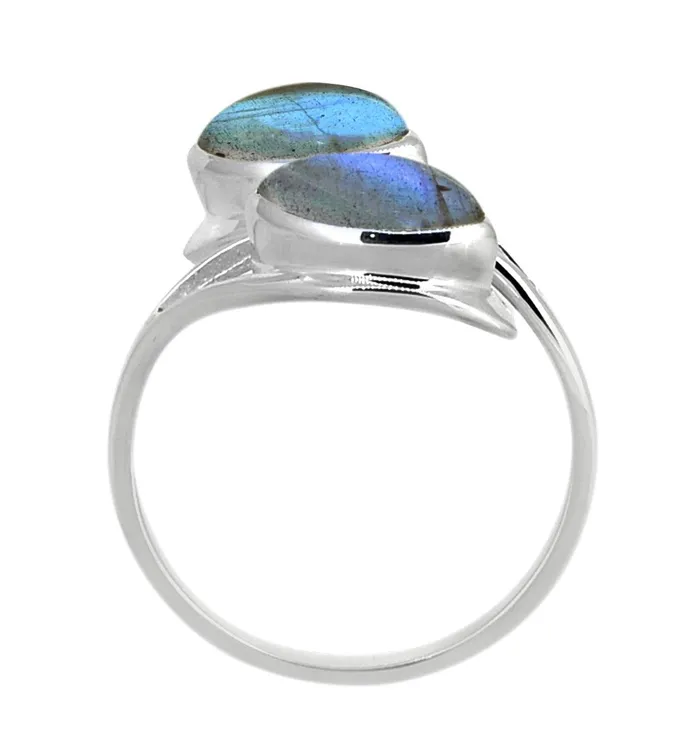 YoTreasure Rings Labradorite Solid 925 Sterling Silver Leaf Design Ring Genuine Gemstone Jewelry YoTreasure Rings Labradorite Solid 925 Sterling Silver Leaf Design Ring Genuine Gemstone Jewelry