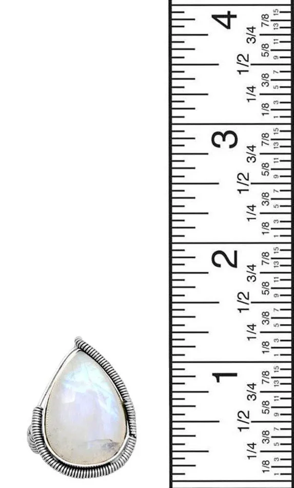 YoTreasure Rings Rainbow Moonstone Solid 925 Sterling Silver Ring Jewelry
