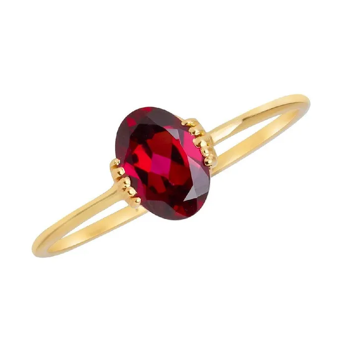 YoTreasure Rings Rhodolite Garnet Ring 14K Yellow Gold Women Jewelry