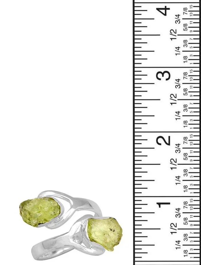 YoTreasure Rings Rough Peridot 925 Sterling Silver Rings Silver Jewelry YoTreasure Rings Rough Peridot 925 Sterling Silver Rings Silver Jewelry