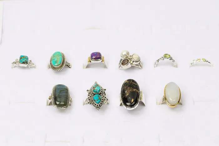 YoTreasure Rings Wholesale Solid 925 Silver Rings Assorted Gemstones Sizes