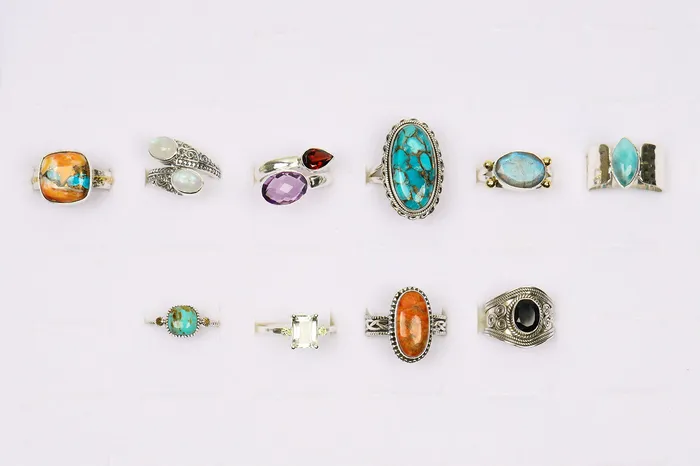 YoTreasure Wholesale Solid 925 Silver Rings Assorted Gemstones Sizes Rings YoTreasure Wholesale Solid 925 Silver Rings Assorted Gemstones Sizes Rings